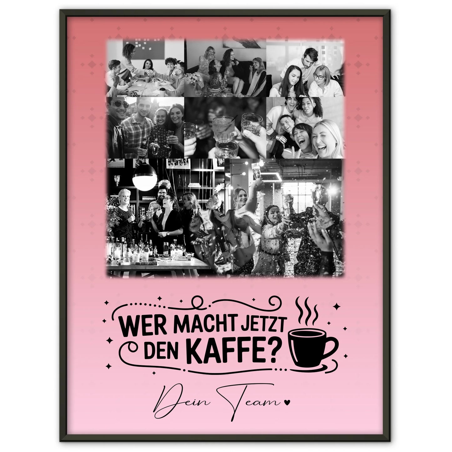 Abschied Kollegin Poster mit 8 Fotos und 1 Herz Foto als Geschenk Einfach so