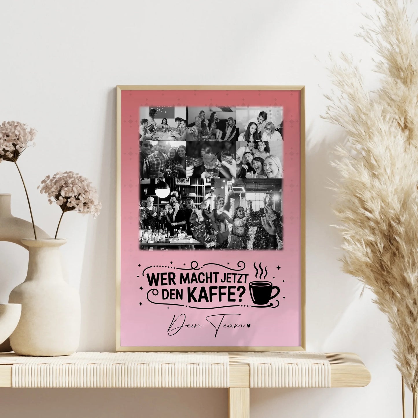 Abschied Kollegin Poster mit 8 Fotos und 1 Herz Foto als Geschenk Einfach so