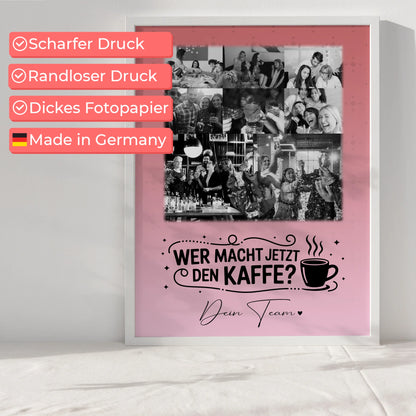 Abschied Kollegin Poster mit 8 Fotos und 1 Herz Foto als Geschenk Einfach so