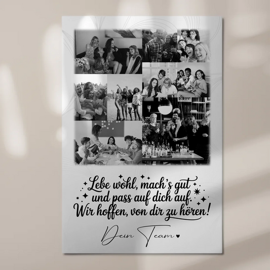 Personalisiertes Fotoboard Magnet Wandbild mit 9 Fotos Ein Hoch auf dich 1