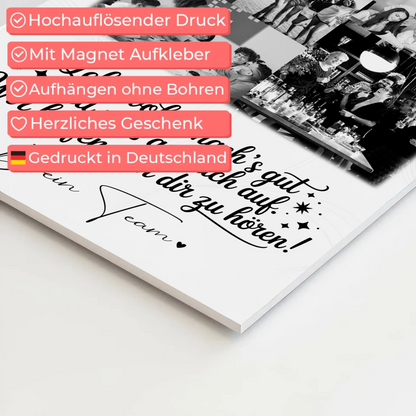 Personalisiertes Fotoboard Magnet Wandbild mit 9 Fotos Ein Hoch auf dich 4