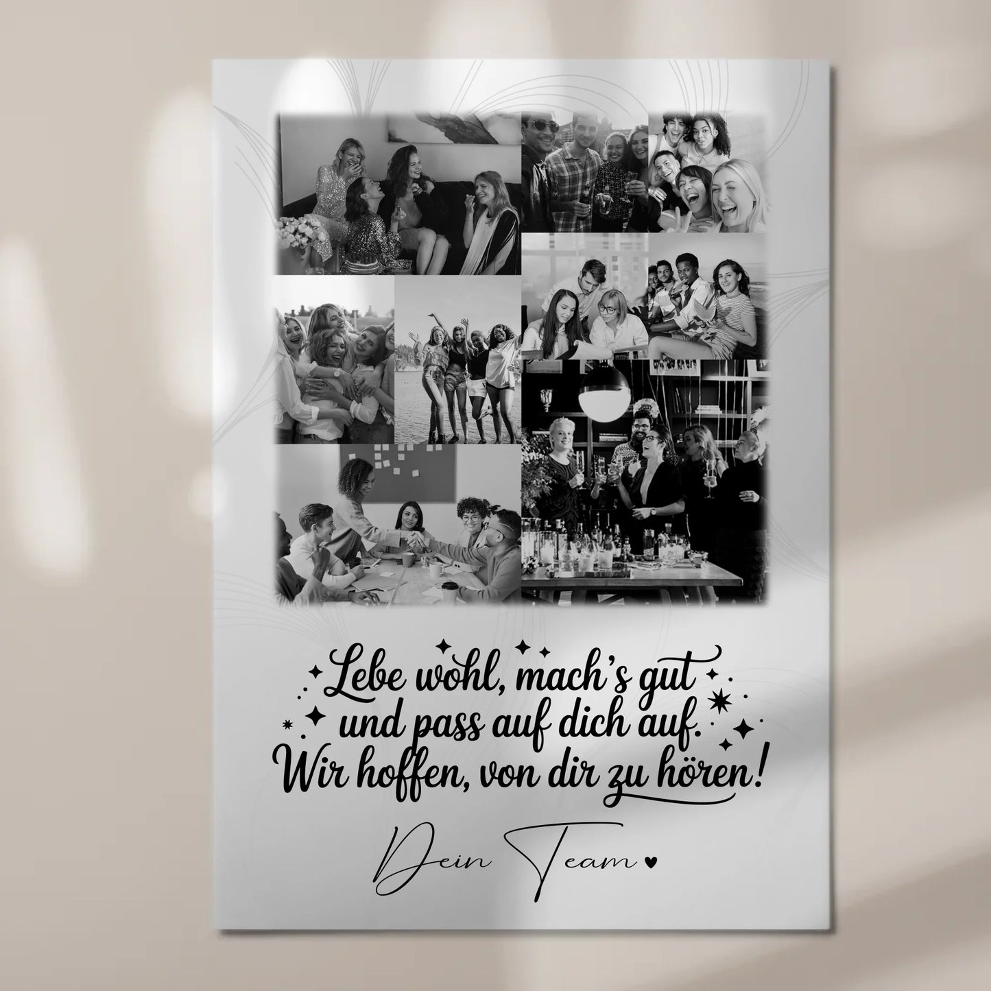 Personalisiertes Fotoboard Magnet Wandbild mit 9 Fotos Ein Hoch auf dich 7