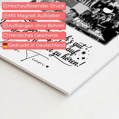 Personalisiertes Fotoboard Magnet Wandbild mit 9 Fotos Ein Hoch auf dich 10