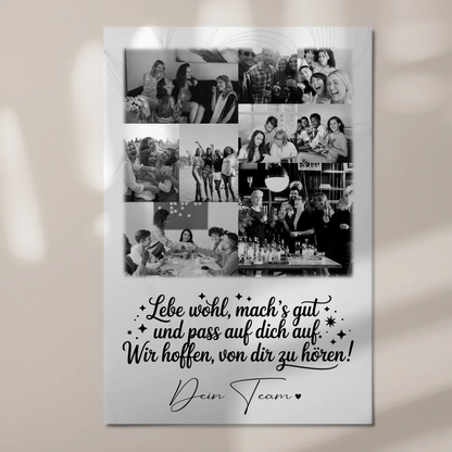 Personalisiertes Fotoboard Magnet Wandbild mit 9 Fotos Ein Hoch auf dich