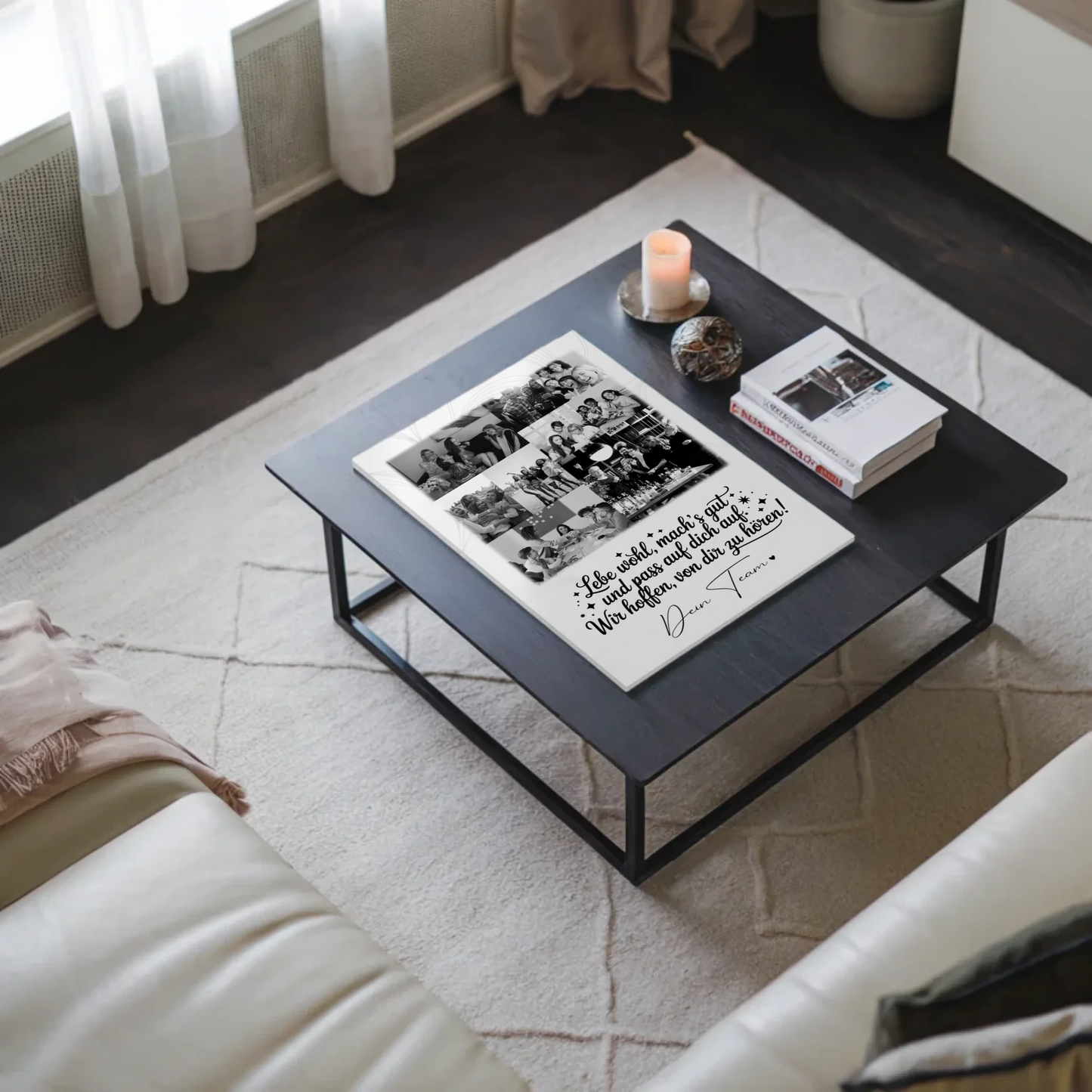 Personalisiertes Fotoboard Magnet Wandbild mit 9 Fotos Ein Hoch auf dich