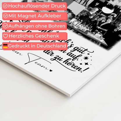 Personalisiertes Fotoboard Magnet Wandbild mit 9 Fotos Ein Hoch auf dich