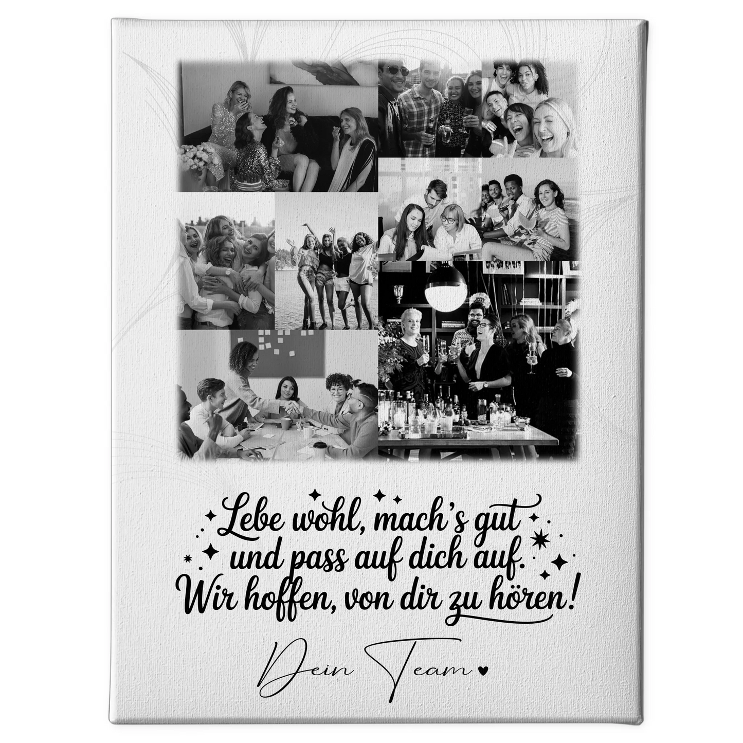 Leinwand Personalisiert mit 9 Fotos Ein Hoch auf Dich Geschenk für Freunde 1
