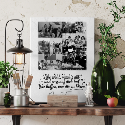 Leinwand Personalisiert mit 9 Fotos Ein Hoch auf Dich Geschenk für Freunde 3