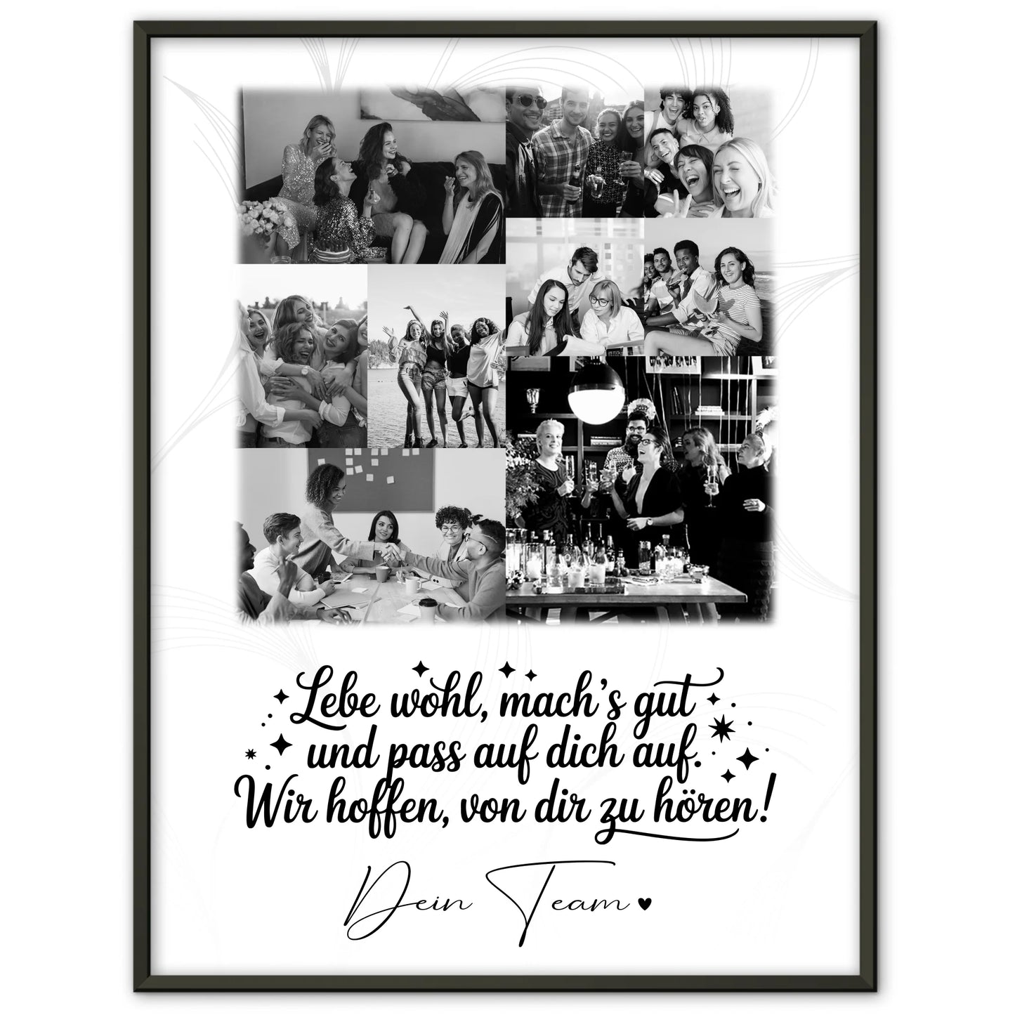 Poster zum Abschied Kollegin mit 9 Fotos Ein Hoch auf dich