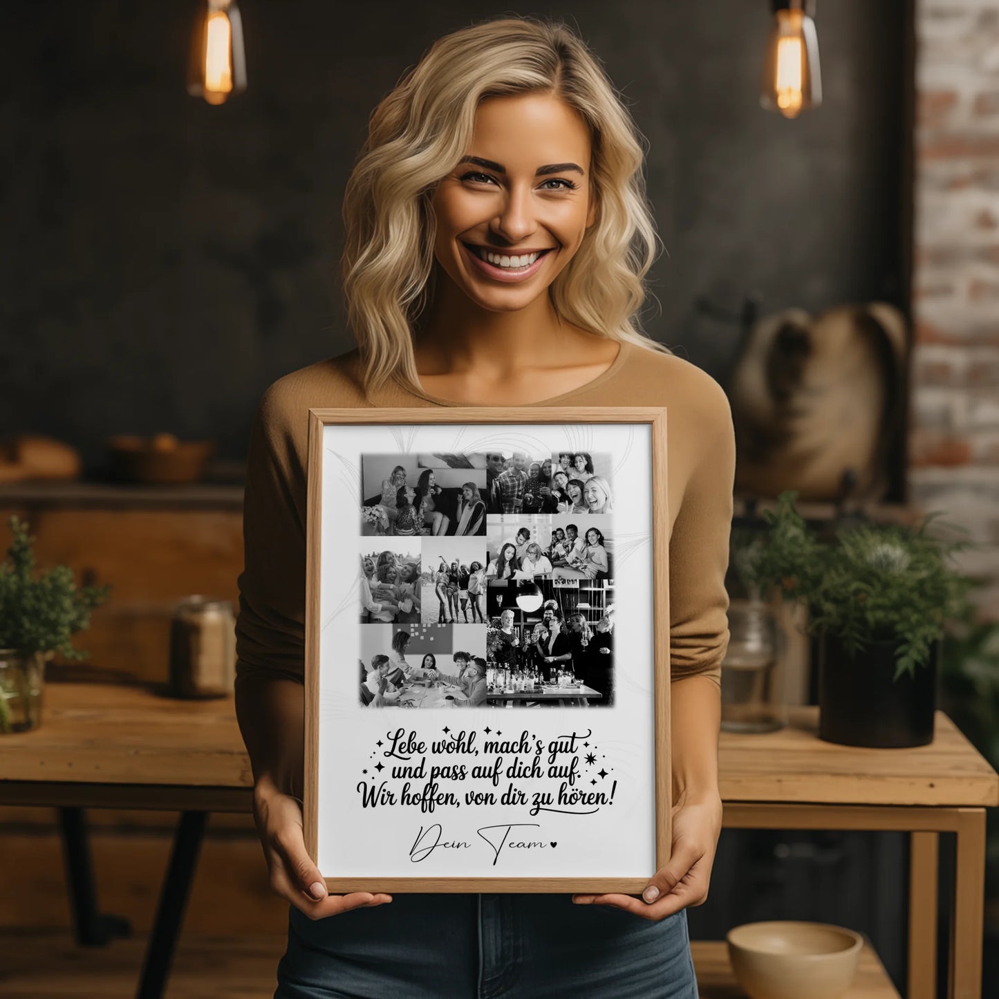 Poster zum Abschied Kollegin mit 9 Fotos Ein Hoch auf dich