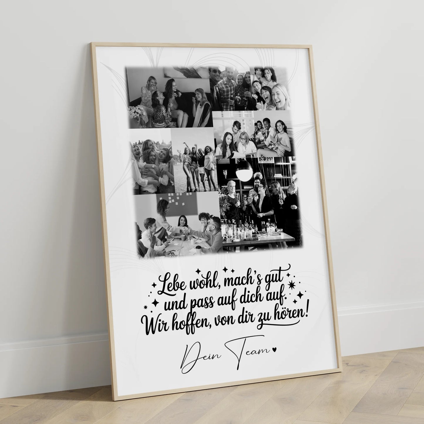 Poster zum Abschied Kollegin mit 9 Fotos Ein Hoch auf dich