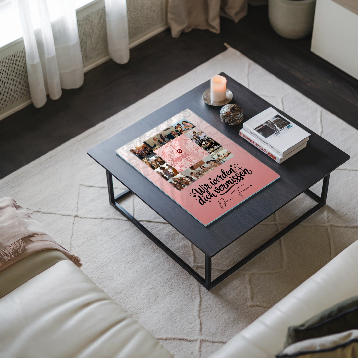 Personalisierte Foto Mit Acrylglas 10 Fotos und Karte in der Mitte Glück ist Zeit mit dir