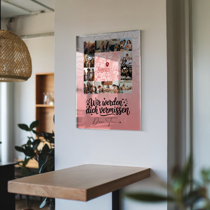 Personalisierte Foto Mit Acrylglas 10 Fotos und Karte in der Mitte Glück ist Zeit mit dir