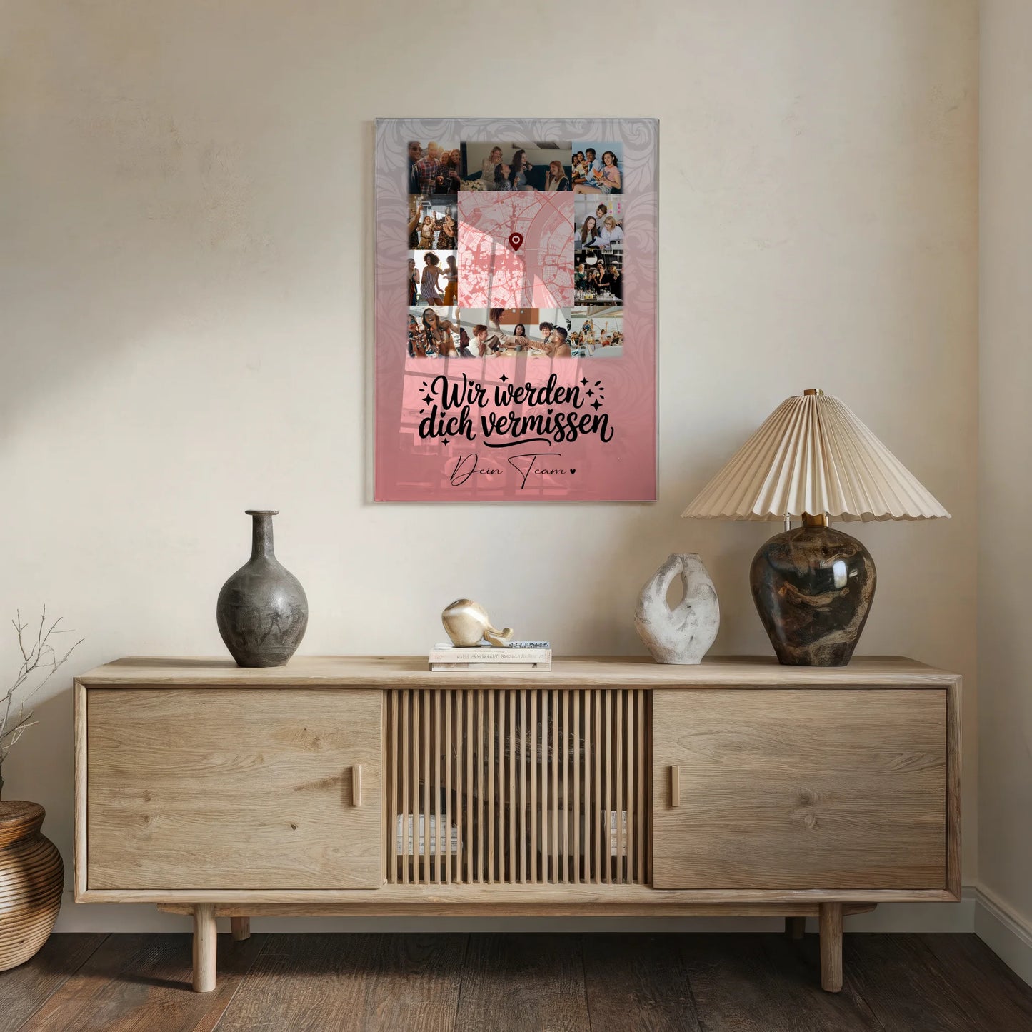 Personalisierte Foto Mit Acrylglas 10 Fotos und Karte in der Mitte Glück ist Zeit mit dir