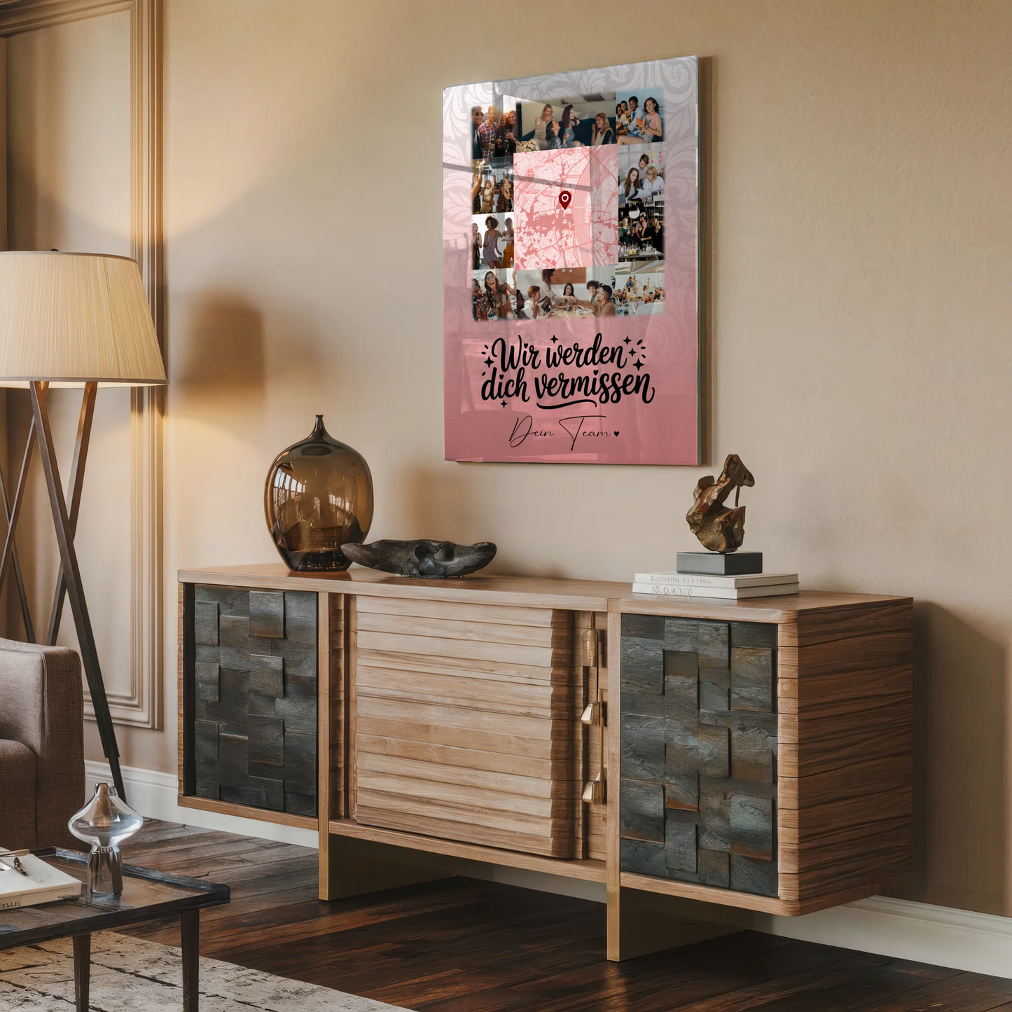 Personalisierte Foto Mit Acrylglas 10 Fotos und Karte in der Mitte Glück ist Zeit mit dir