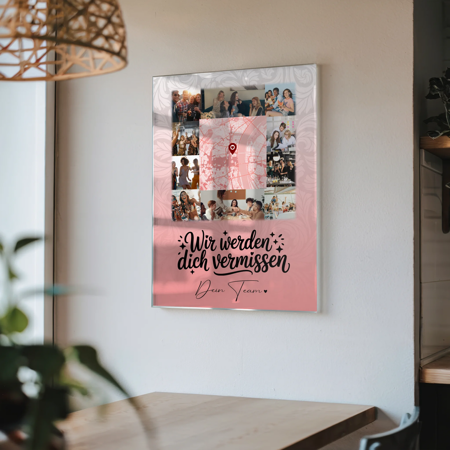 Personalisierte Foto Mit Acrylglas 10 Fotos und Karte in der Mitte Glück ist Zeit mit dir