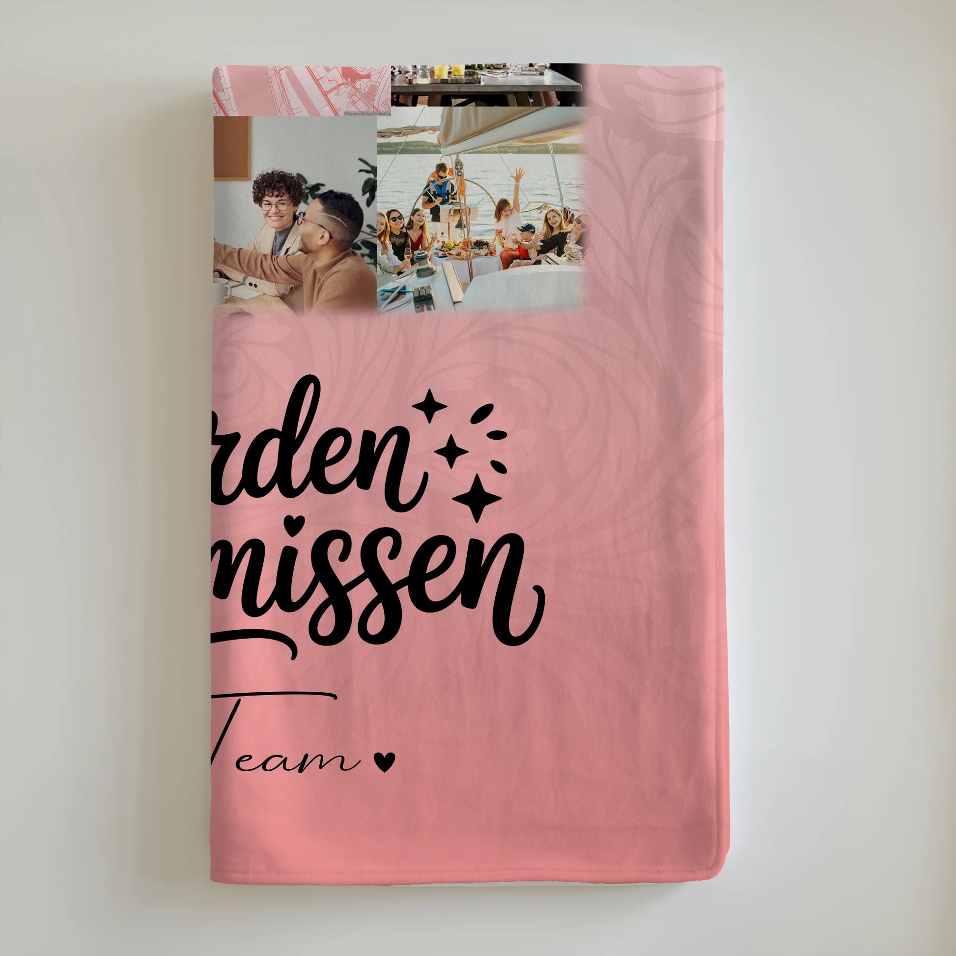 Personalisierte Decke mit Namen 10 Fotos und Karte in der Mitte Glück ist Zeit mit dir 6