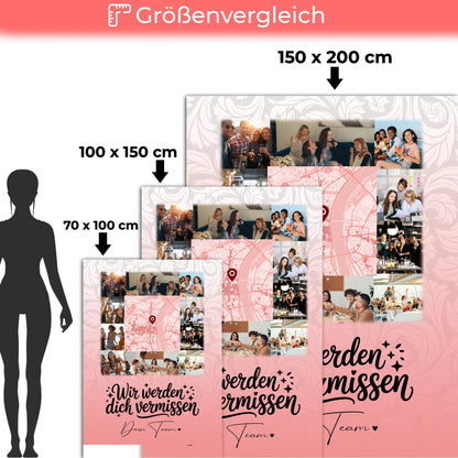 Personalisierte Decke mit Namen 10 Fotos und Karte in der Mitte Glück ist Zeit mit dir 5