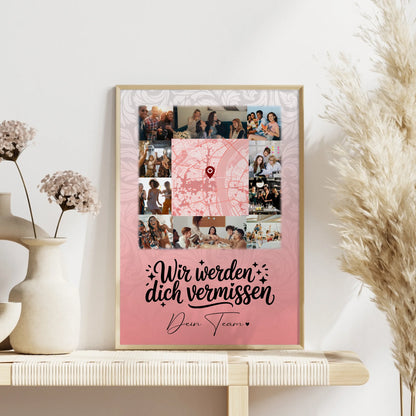 Kollegin Poster Abschied 10 Fotos und Karte Glück ist Zeit mit dir