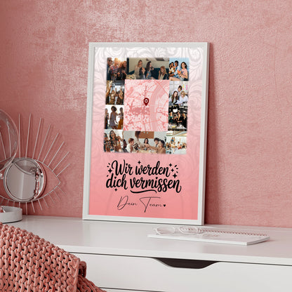 Kollegin Poster Abschied 10 Fotos und Karte Glück ist Zeit mit dir