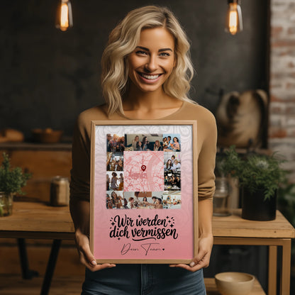 Kollegin Poster Abschied 10 Fotos und Karte Glück ist Zeit mit dir