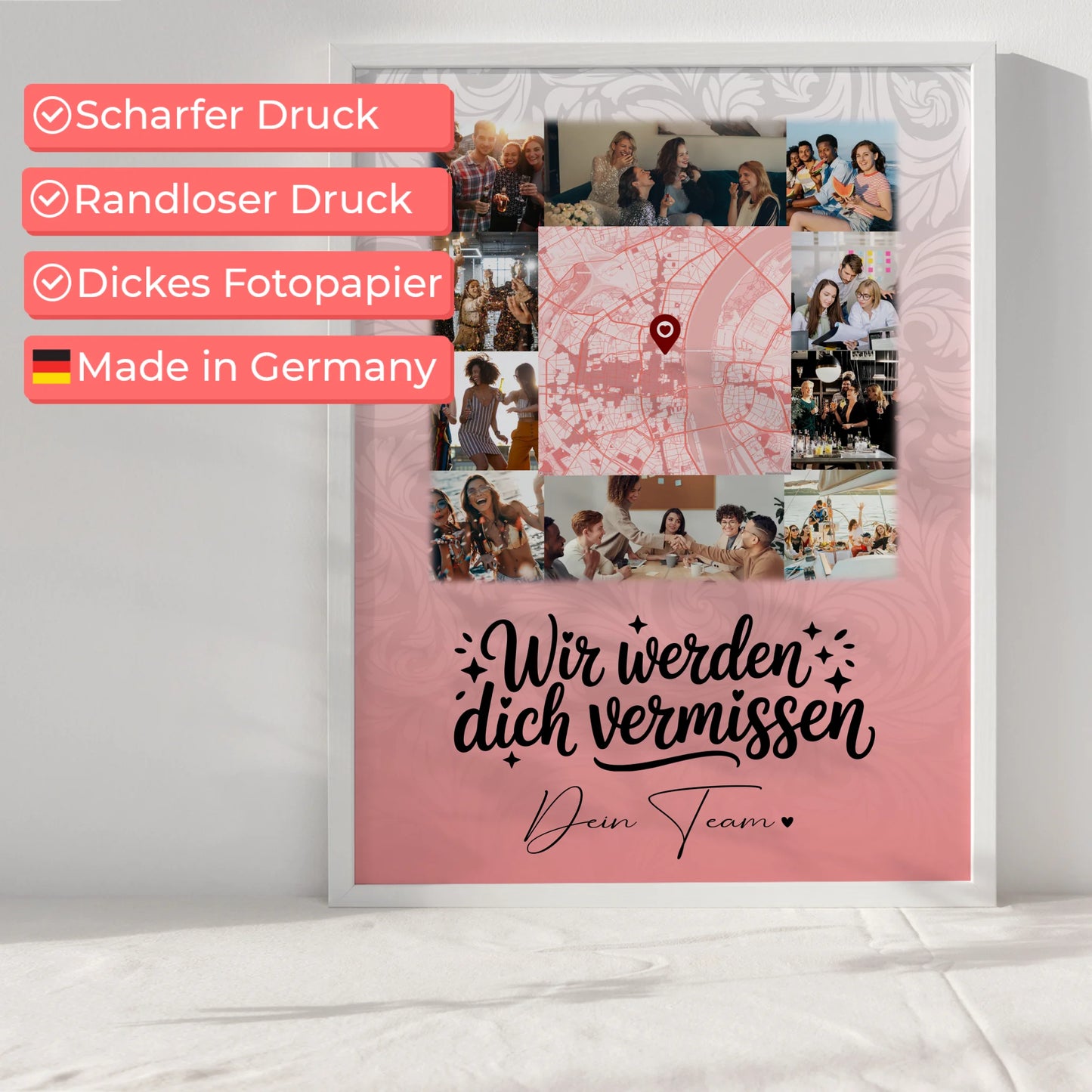 Kollegin Poster Abschied 10 Fotos und Karte Glück ist Zeit mit dir