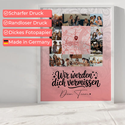 Kollegin Poster Abschied 10 Fotos und Karte Glück ist Zeit mit dir