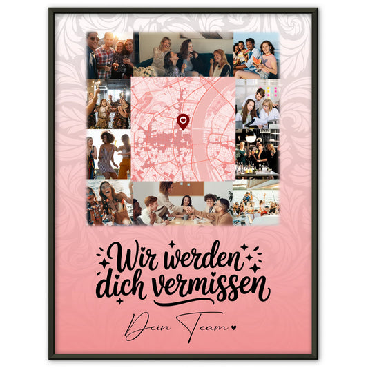 Kollegin Poster Abschied 10 Fotos und Karte Glück ist Zeit mit dir