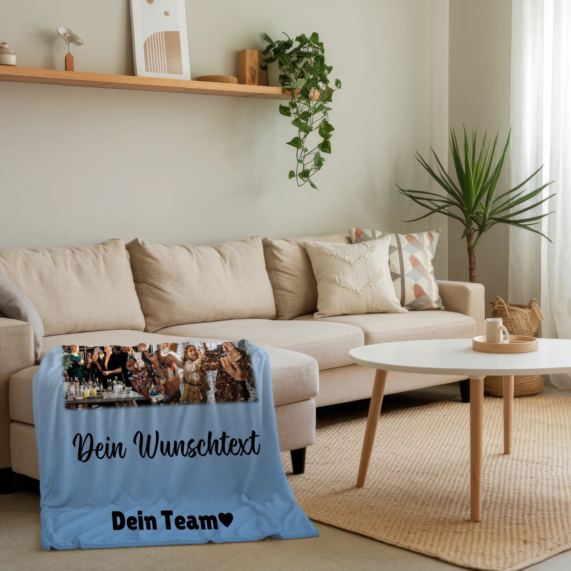 Personalisierte Namensdecke mit 8 Fotos Herz Wunschtext Du bist mein Komisch Geschenk 4