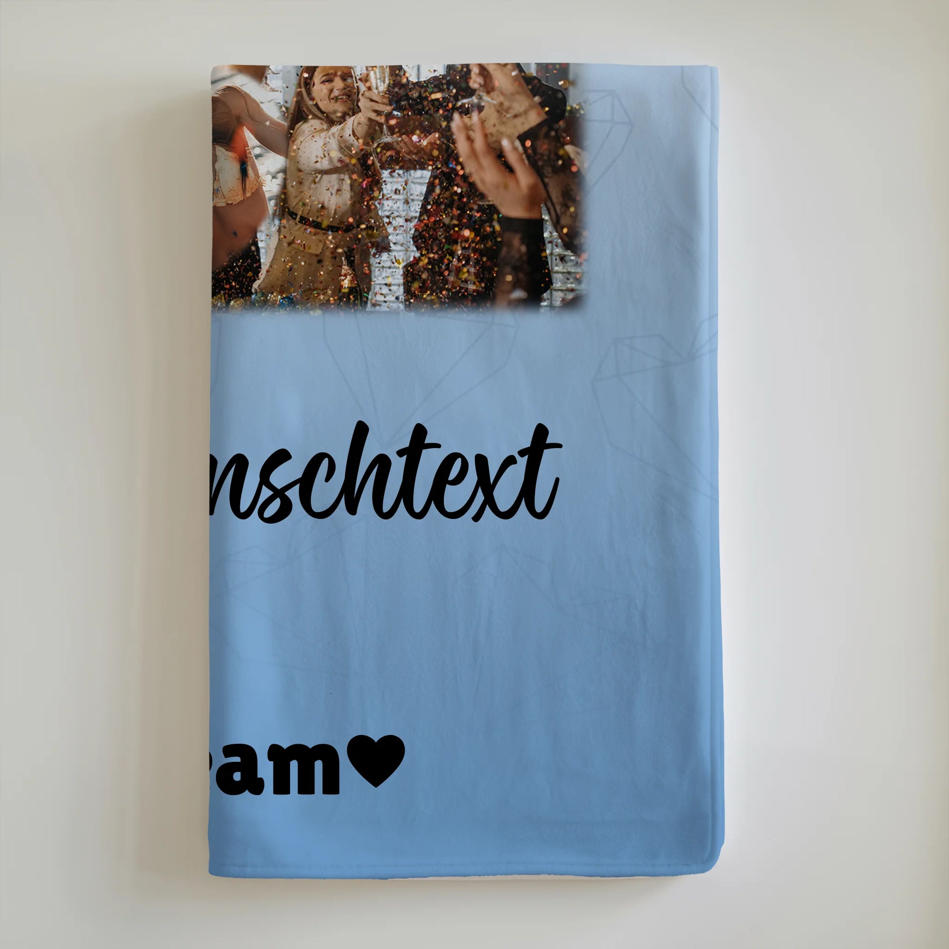 Personalisierte Namensdecke mit 8 Fotos Herz Wunschtext Du bist mein Komisch Geschenk 6