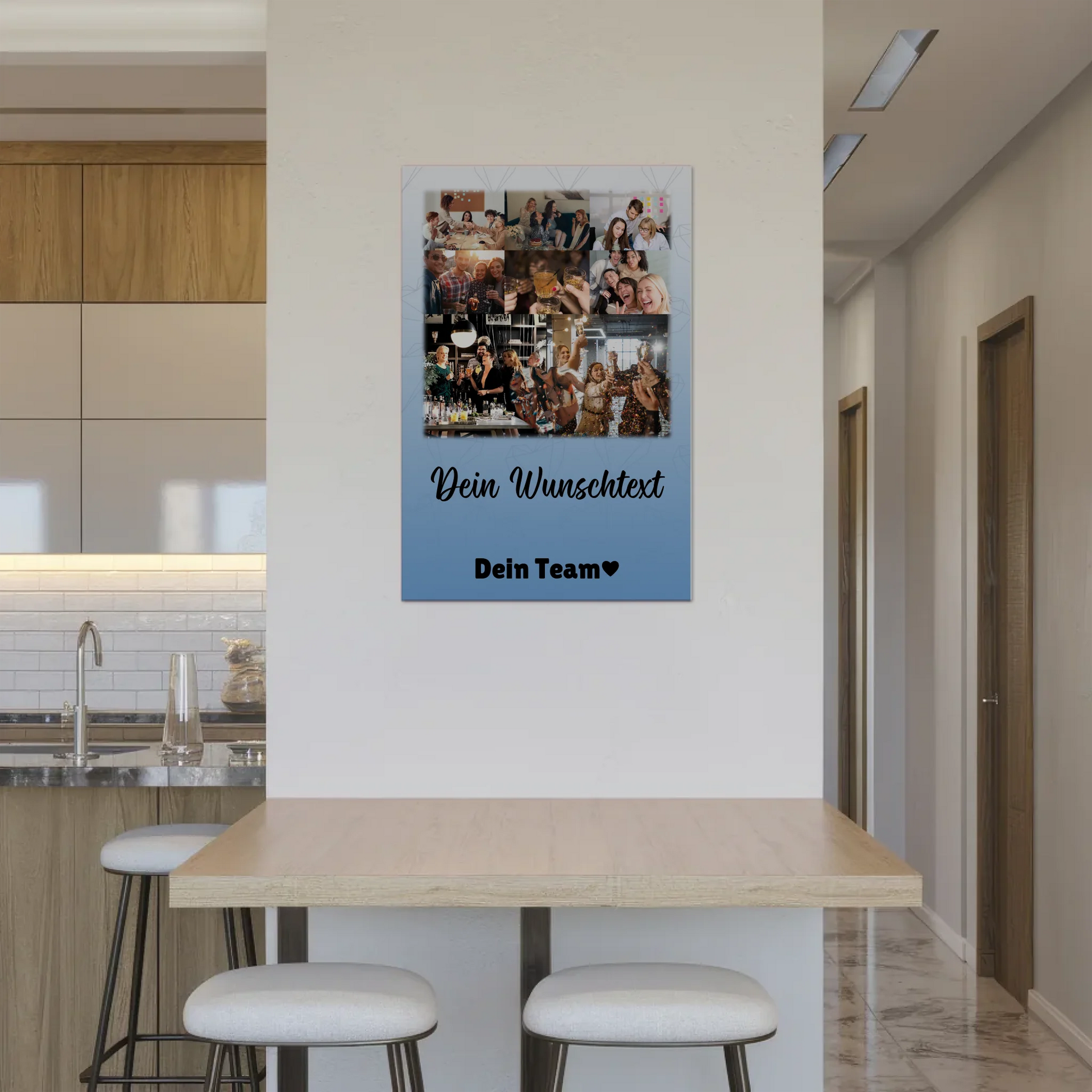 Personalisiertes Fotoboard Magnet Wandbild mit 8 Fotos Herz Wunschtext Du bist mein Komisch 2