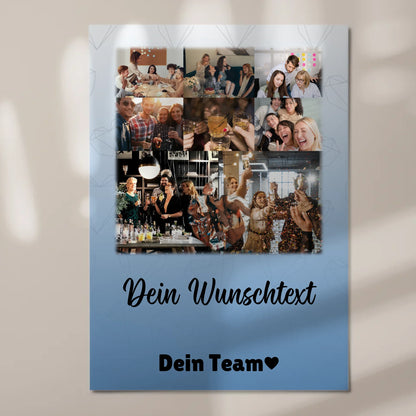 Personalisiertes Fotoboard Magnet Wandbild mit 8 Fotos Herz Wunschtext Du bist mein Komisch 7