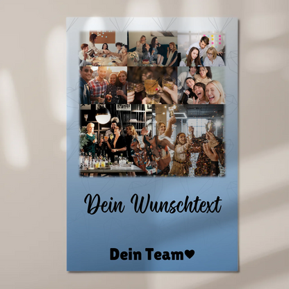 Personalisiertes Fotoboard Magnet Wandbild mit 8 Fotos Herz Wunschtext Du bist mein Komisch