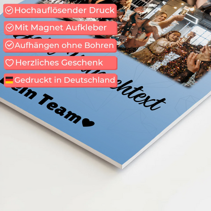 Personalisiertes Fotoboard Magnet Wandbild mit 8 Fotos Herz Wunschtext Du bist mein Komisch