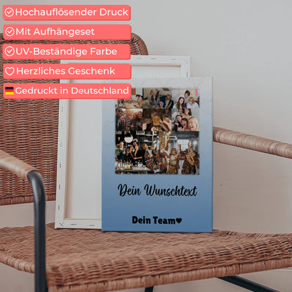 Personalisierte Leinwand Wandbild mit 8 Fotos 1 Herz Foto Wunschtext Du bist mein Komisch 5