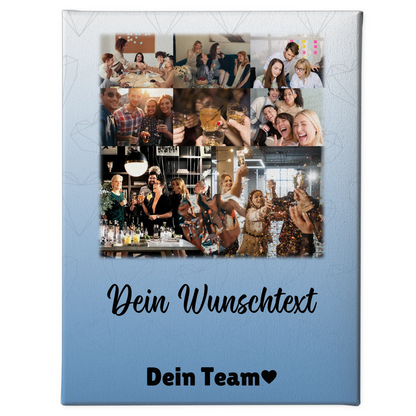 Personalisierte Leinwand Wandbild mit 8 Fotos 1 Herz Foto Wunschtext Du bist mein Komisch 1