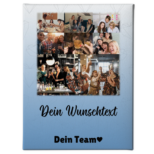 Personalisierte Leinwand Wandbild mit 8 Fotos 1 Herz Foto Wunschtext Du bist mein Komisch 1