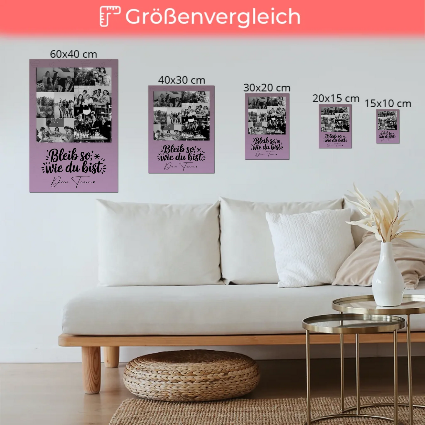 Personalisiertes Fotoboard Poster Magnetisch mit 9 Fotos für eine Bessere Welt
