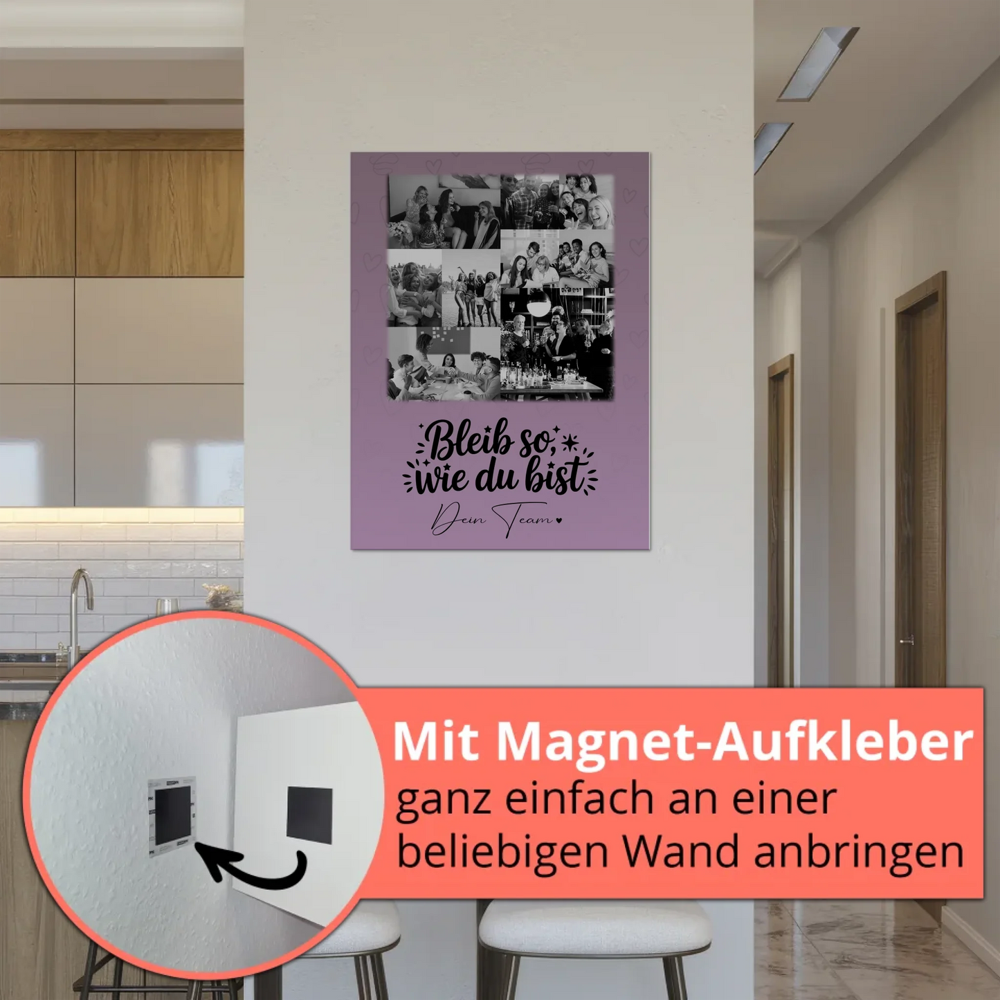 Personalisiertes Fotoboard Poster Magnetisch mit 9 Fotos für eine Bessere Welt