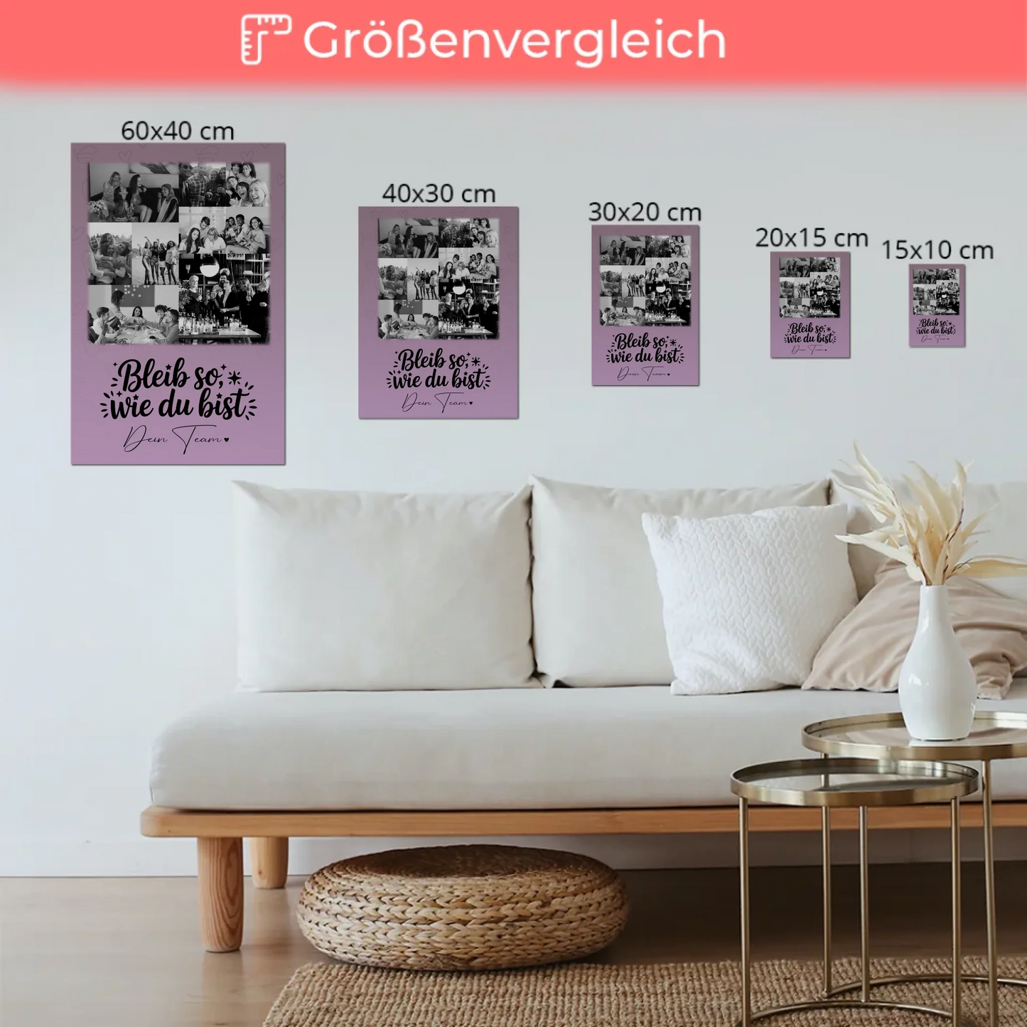 Personalisiertes Fotoboard Poster Magnetisch mit 9 Fotos für eine Bessere Welt