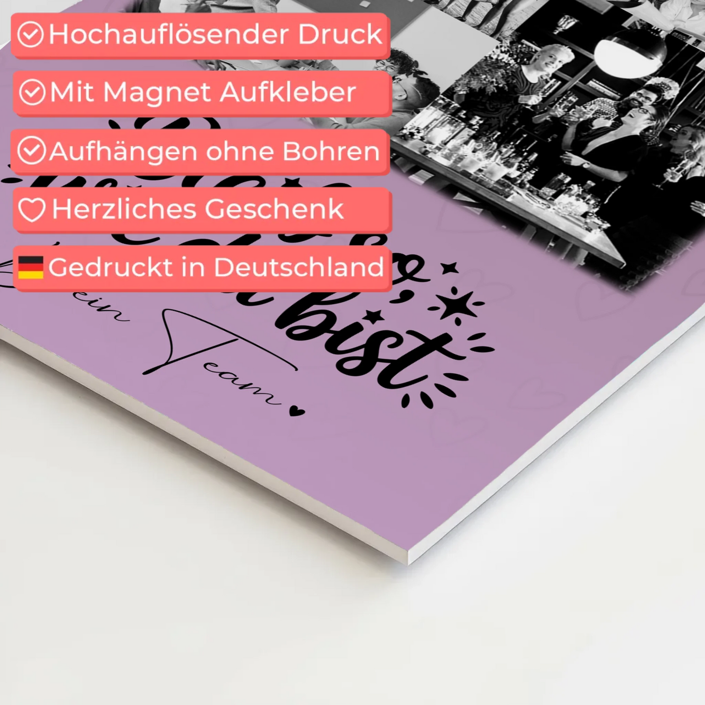 Personalisiertes Fotoboard Poster Magnetisch mit 9 Fotos für eine Bessere Welt