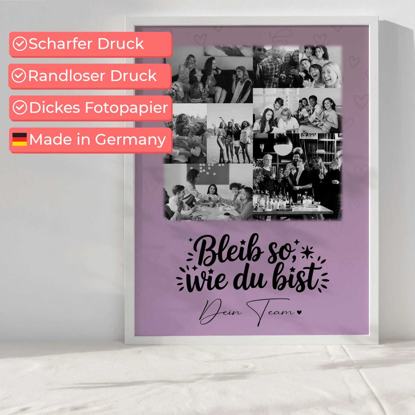 Abschiedsgeschenk Kollegin Poster mit 9 Fotos personalisiert Bessere Welt