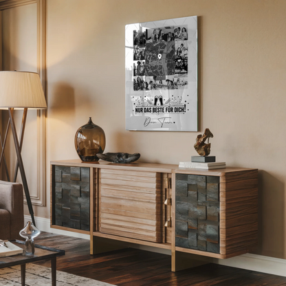 Personalisierte Geschenke mit Foto Mit Acrylglas 10 Fotos und Karte in der Mitte Für immer im Herzen