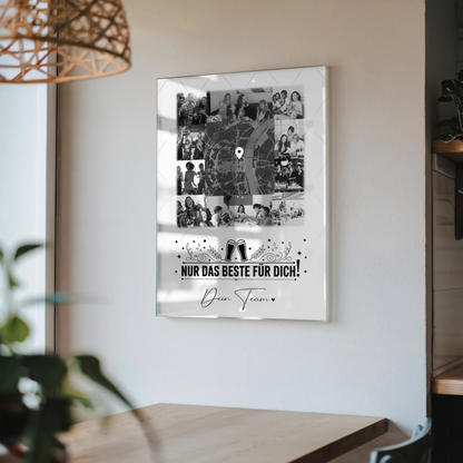 Personalisierte Geschenke mit Foto Mit Acrylglas 10 Fotos und Karte in der Mitte Für immer im Herzen