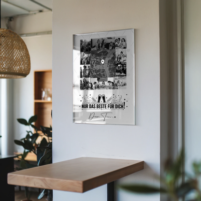 Personalisierte Geschenke mit Foto Mit Acrylglas 10 Fotos und Karte in der Mitte Für immer im Herzen