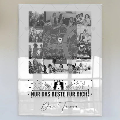 Personalisierte Geschenke mit Foto Mit Acrylglas 10 Fotos und Karte in der Mitte Für immer im Herzen