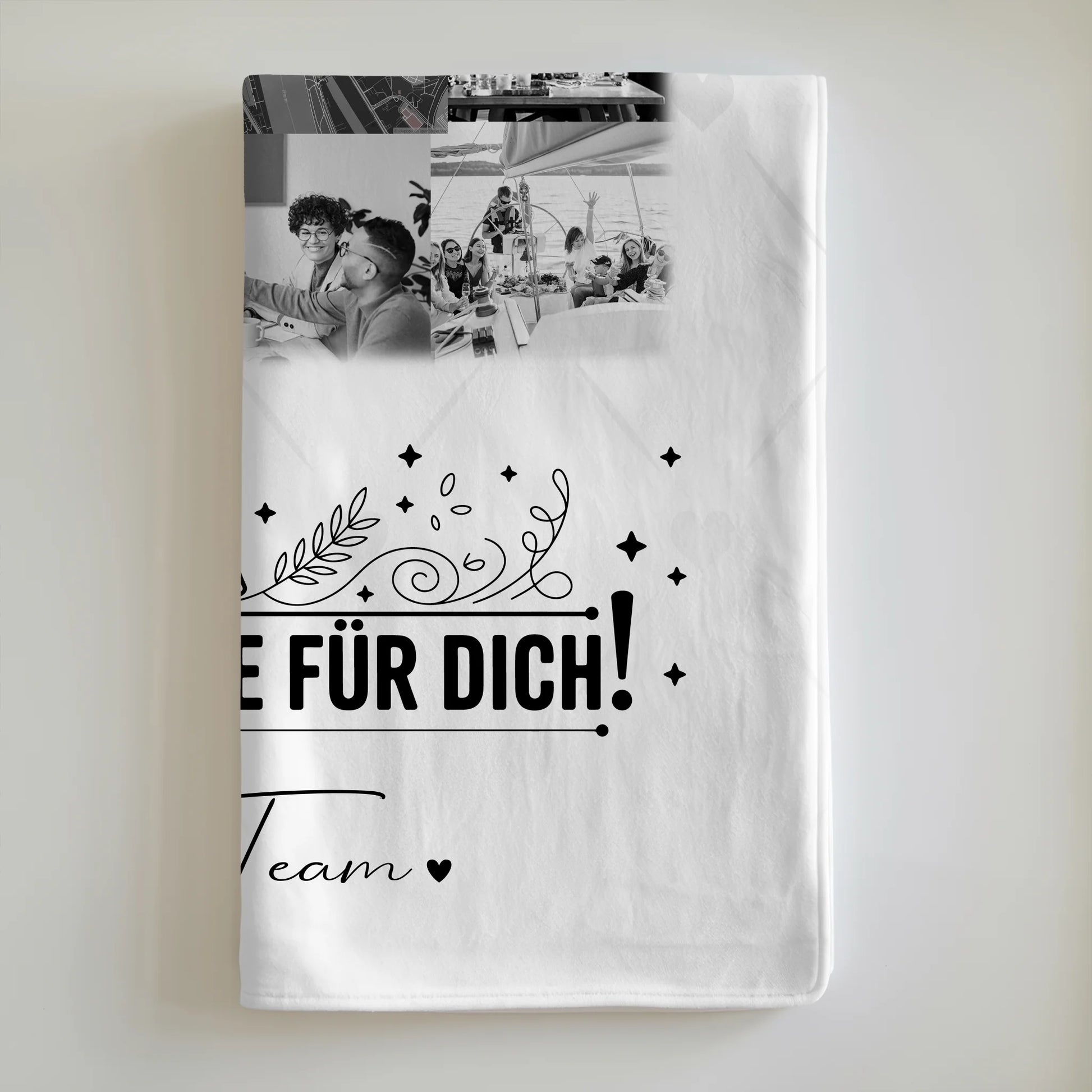 Personalisierte Decke Mit Namen 10 Fotos und Karte in der Mitte Für immer im Herzen 6