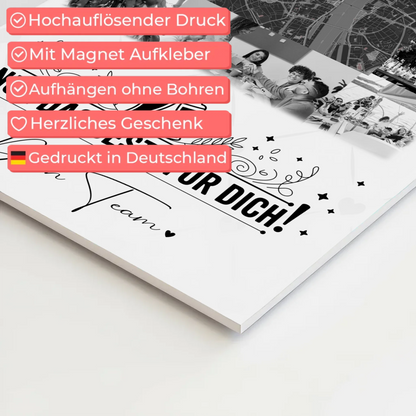 Magnetposter Fotoboard mit 10 Fotos und Karte in der Mitte Für immer im Herzen personalisiertes Geschenk