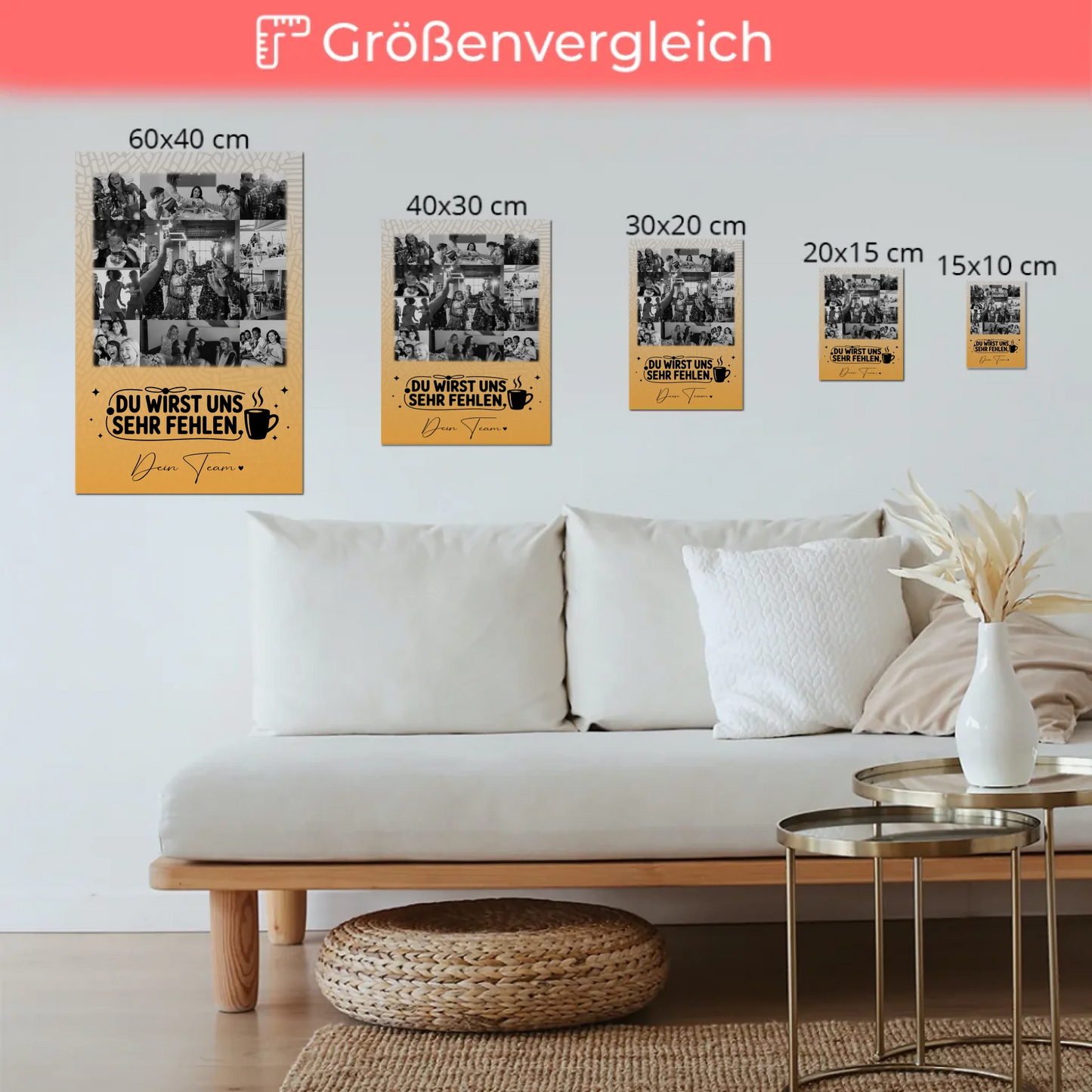 Magnetposter Fotoboard mit 11 Fotos Unbezahlbarer Schatz personalisiertes Geschenk