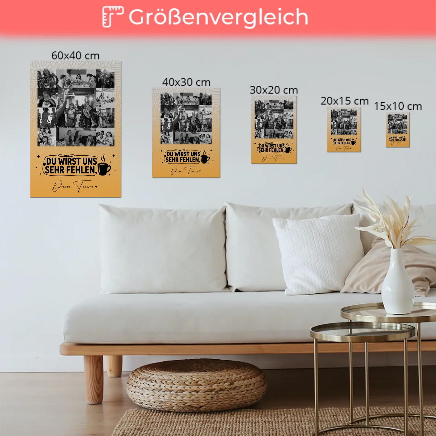 Magnetposter Fotoboard mit 11 Fotos Unbezahlbarer Schatz personalisiertes Geschenk